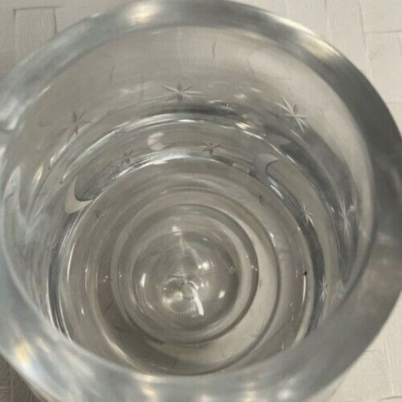 Etched MCM Moon & Stars Atomic Art Glass Bubble Vase/Paperweight Poland 5" Tall - Picture 4 of 9